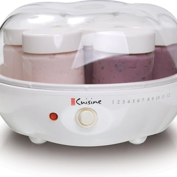 Electric Yogurt Maker with Glass Jars & Lids by Euro Cuisine - Picture 2 of 5